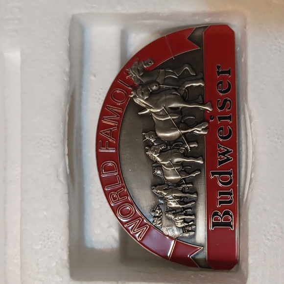 NIB The Bradford Exchange Anheuser-Busch/ Budweiser Belt Buckle Set w/COA - Gift - Picture 3 of 11